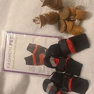Pet dog boots size 2 & xxxs. 2 pairs.